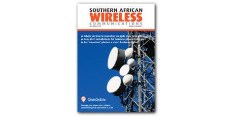 ClickOnSite on cover of Southern African Wireless Communications (July/August 2019)